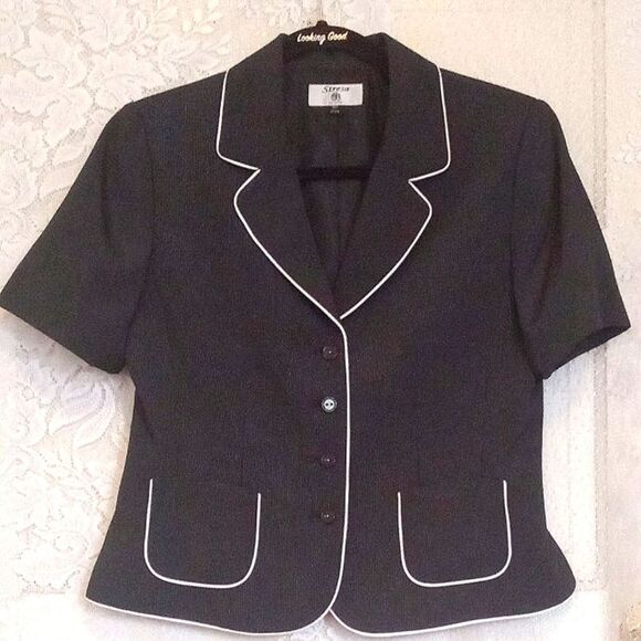 The Sak Women's Black Blazer with White Trim - Picture 1 of 4